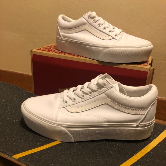 vans old skool platform true white